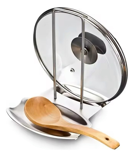 Soporte Para Cucharas Tapas Utensilios De Cocina Plateado