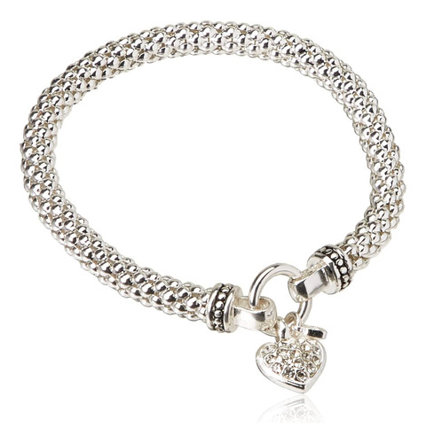 Nine West Brazalete Elástico Con Corazón De Pavé De Cristal 