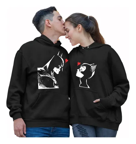 Sudaderas Pareja Novios Batman Y Gatubela Hoodie Capucha Cuotas