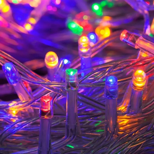 Imagen 3 de 4 de Serie Navideña Solar 100 Leds Color Multi Rgb