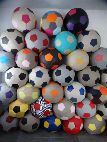 Puff balón de fútbol XL barato con los colores de tu equipo preferido