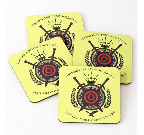 Set Posavasos Escudo Real Con Espadas Coroa Y Falcão Preto V
