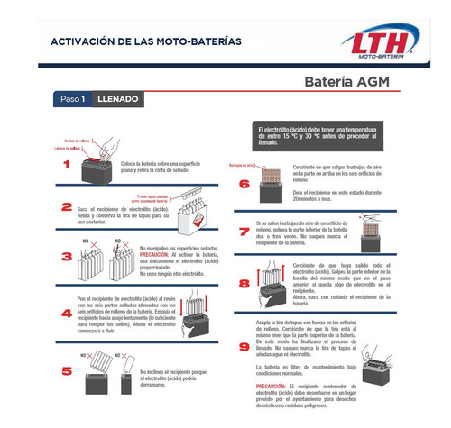 Imagen 5 de 9 de Batería Lth Moto Kawasaki Zx600 Ninja 1991 600cc