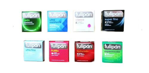 Imagen 1 de 2 de Tulipán 24 Cajitas X 3 (72 Preservativos Surtidos)