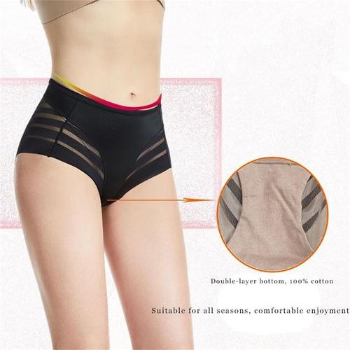 Tanga De Encaje A Rayas, Bragas Malla Transparente A Rayas