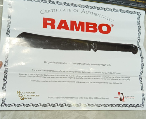 Vendo Machete De Rambo 5 Edición Limitada Nuevo Original