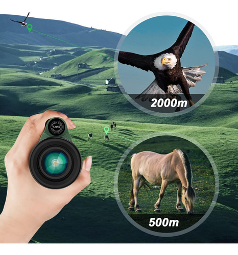Telescopio Monocular De 12 X 50 Pulgadas Para Adultos Con Ad