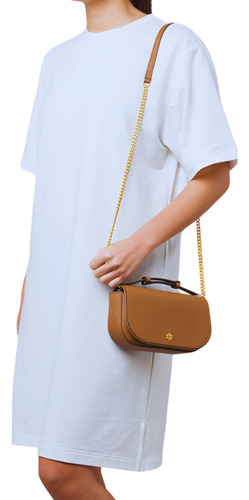 Bolsa Tory Burch Emerson Top-handle Crossbody Bag de Cuero Color Marrón