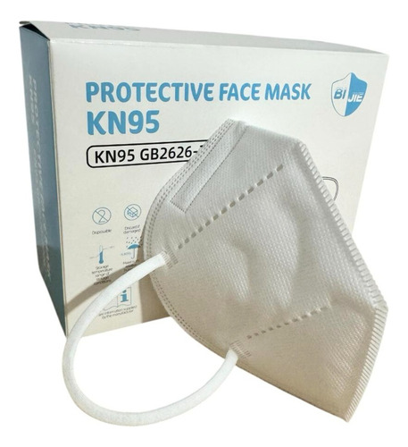 Barbijo Kn95 3 Capas Para Particulas Elástico Packx2docenas Blanco