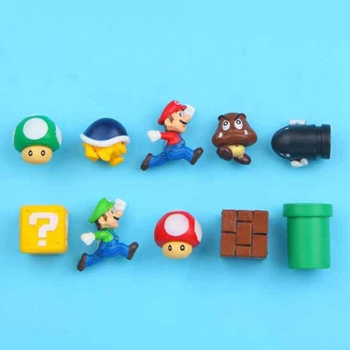 Super Mario 10 Piezas De Imanes Para Refrigerador 