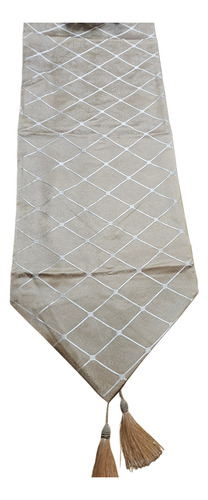 Camino Mesa Medida 180x33 Cms Raso Con Diseño Rombos
