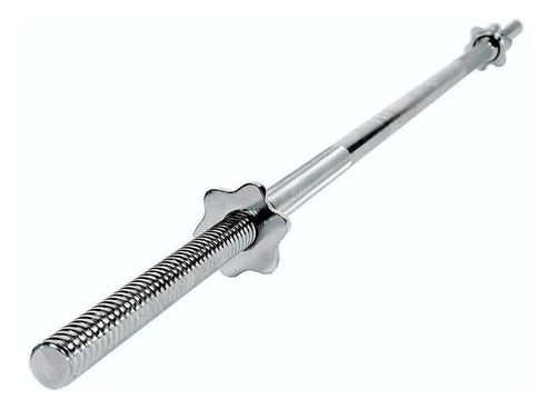 Barra Recta Cromada Maciza Discos 30mm 1,54m Rosca Get Fit
