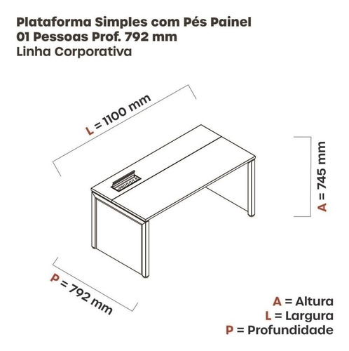 Plataforma Simples 110x792 Pscpp110/792/1 Pessoa Wt