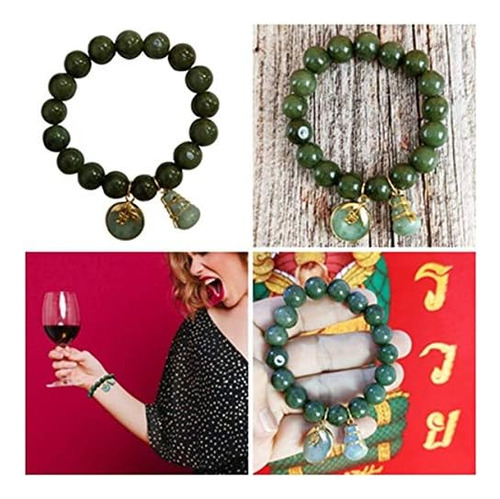 Pulsera Heavcz De Jade, Fina, Auténtica, Redonda, 9,80 Mm, H