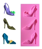 Comprar Molde Silicona 3 Zapatos Mujer Reposteria Porcelana