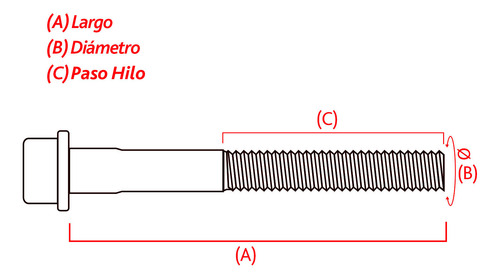 Perno Culata Mitsubishi L200 Dakar 2500 4d56t K74t 2.5 2000