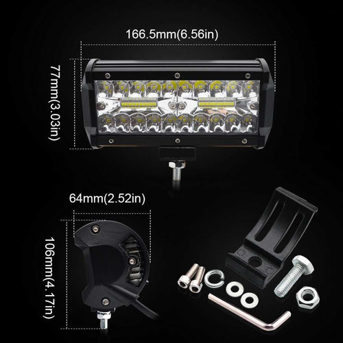 Par Barra Faro Auxiliar Led 120w 40 Leds Cree Spot/flood