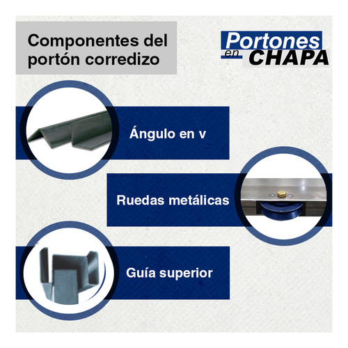 Combo Porton Corredizo Y Puerta De Chapa Manual Frente Casa Gris Oscuro