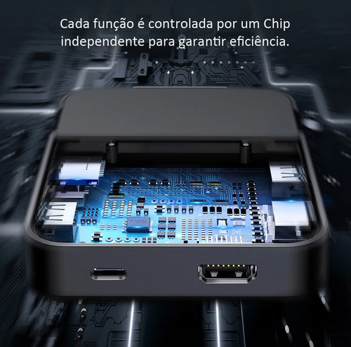 Imagem 8 de 9 de Hub Adaptador Docking Station Usb-c Hdmi 4k 7 Portas Baseus