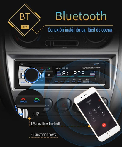 Imagen 4 de 8 de Auto Estereo Reproductor Mp3 Bluetooth Manos Libres Control