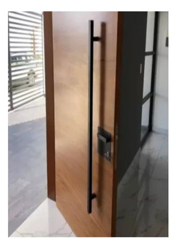 Jaladera Tipo H Cuadrada Satín De 100 Cm De Acero Inox. Negro