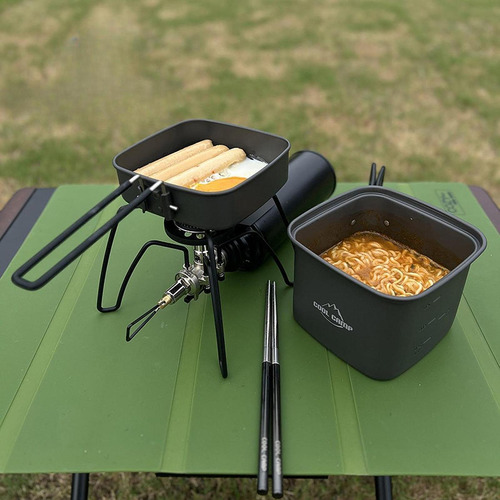 Juego De Utensilios De Cocina Para Acampar, Olla Y Sartén