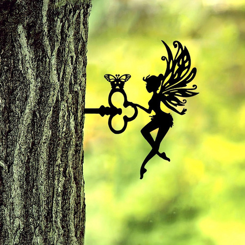 Escultura Colgante De Pared Con Silueta De Hada