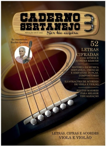 Caderno Sertanejo Letras, Cifras Viola E Violão Vol 1,2 E 3