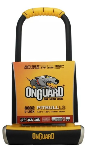  Candado Onguard U-lock Pitbull Ls 115 X 292mm Nivel Seg. 80