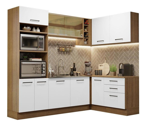 Cozinha Completa Cant Agata Madesa 399001 C Arm Bal S Tam Rb Cor Rustic/Branco