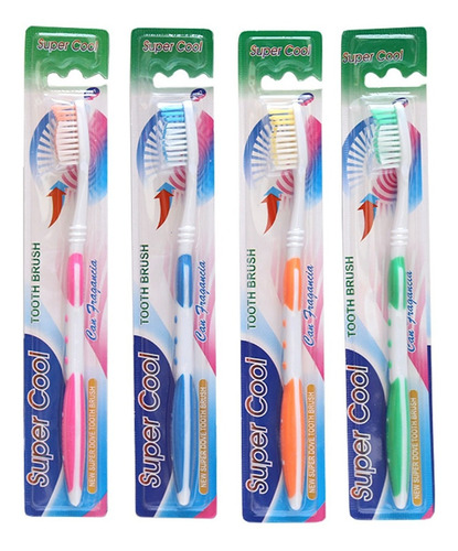 Cepillo De Dientes Cuidado Dental Con Cerdas Suaves 4 Piezas Color Multicolor
