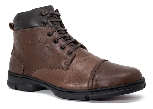 Bota Masculina Anatomic Gel 360 Couro Conforto Com Cadar o