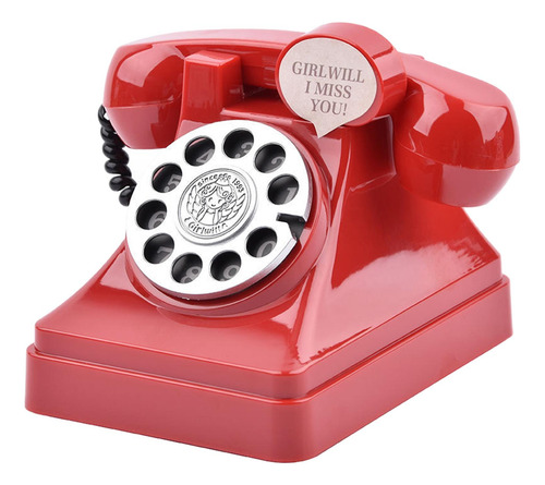 Retro Teléfono Alcancía Dial Teléfono Dinero Ahorro Rojo