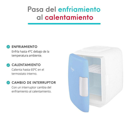 Cooluli Mini Refrigerador Classic 4l Color Azul
