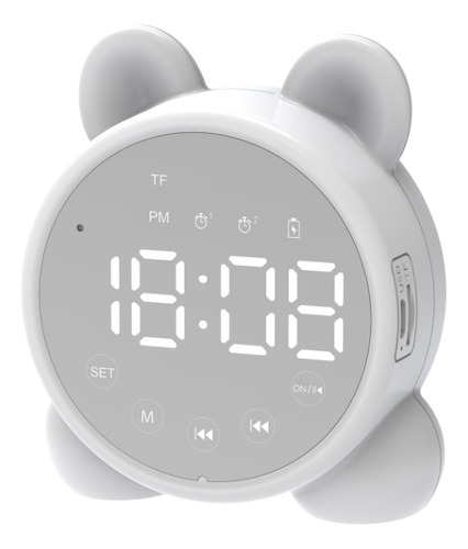 Reloj Despertador Para Niños, Bocina Bluetooth, Despertador Color Blanco