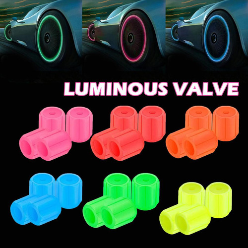 Tapa Valvulas Luminosos Fluorescente, Moto X 2 Unidades