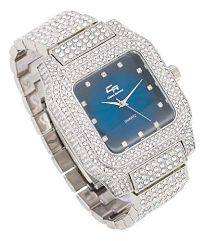 Bling-ed Out Biggie Square Iced Out Reloj De Diamantes De Cr