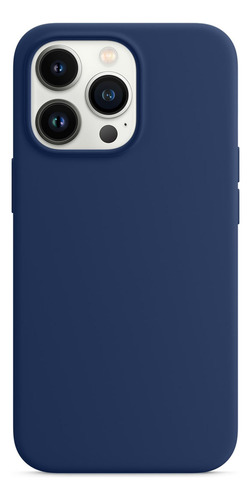Funda Silicona Case Compatible Con Iphone 15 Pro Max Azul Marino Lisa