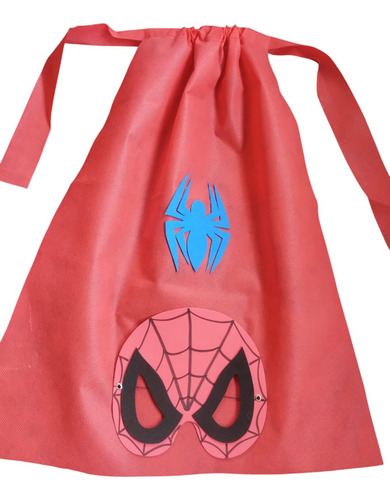 Máscara + Capa + Bolsita Golosinera Friselina Superhéroes Variado Infantil