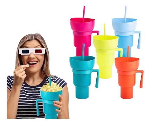 Vaso 2 En 1 Tik Tok Snack Bebida Colores