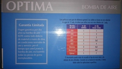 Bomba De Aire Elite Optima Para Acuarios De Hasta 114 Litros