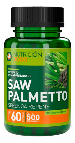 Extracto Estandarizado Saw Palmetto Próstata 60 Caps 500 Mg. Sabor Sin Sabor