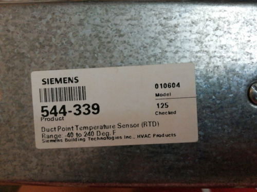 Siemens Duct Point Temperature Sensor 544 339 (Usado)