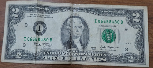 Billete De 2  Dólares De 2003.