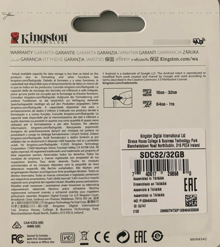 Memoria Micro Sd 32 Gb Kingston Original Con Adaptador Leer