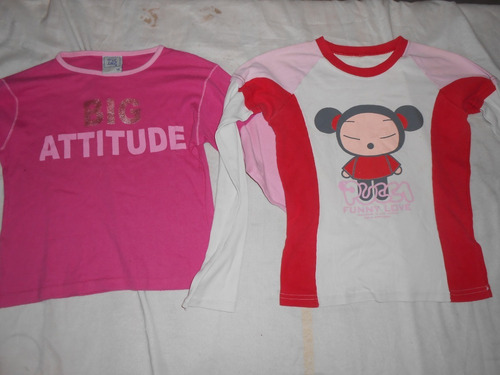Son 2 Remeras Manga Larga Pucca Roja Y Otra Muy Bonitas!
