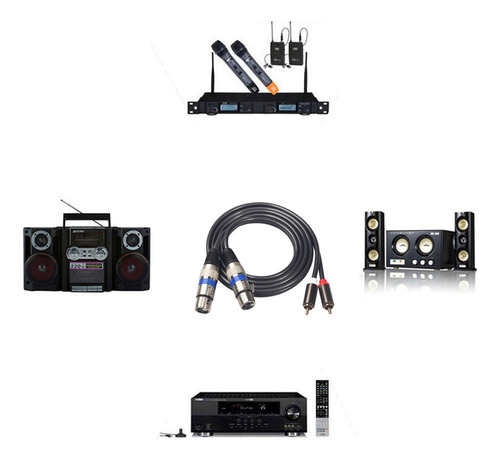 Cable De Audio Hifi 2 Rca Macho A Xlr De 3 Pines Hembra