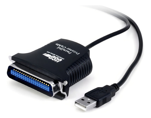 Cable Usb A Paralelo Lpt1 36 Pines P/impresoras Color Negro