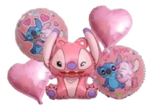 Set De Globo Stitch - Metalizado Fiesta Cumpleaños Arreglos