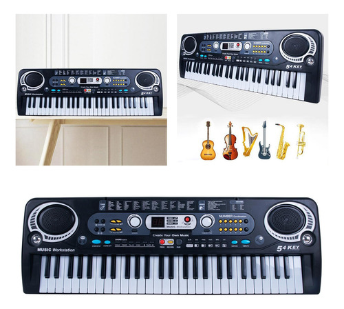 Piano De Teclado Electrónico Portátil De 54 Cable Usb